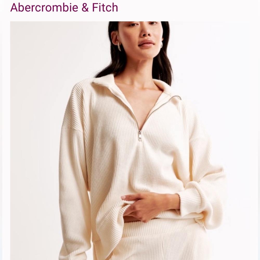 Abercrombie & Fitch lounge ribbed brushed half zip Sweater